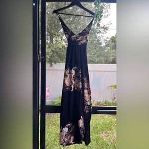 Cross Strap Maxi Dress with Split Leg